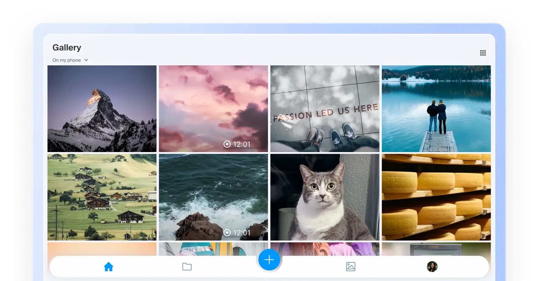 Interfaz de la aplicación kDrive para almacenar tus fotos